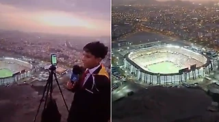 🥰🇵🇪 15-летний перуанец вел репотраж Либертадорес с горы – не было билетов