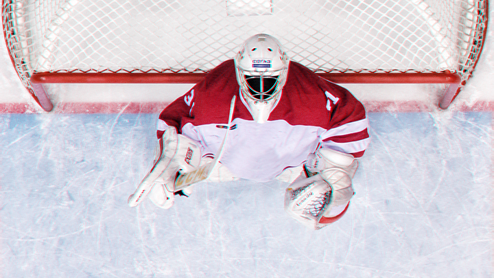 Процент отражённых бросков у вратарей КХЛ в зависимости от количества бросков в матче