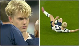 Хавбеку «Тоттенхэма» попали в голову и он рухнул на газон. Парня еле уговорили замениться 🤯
