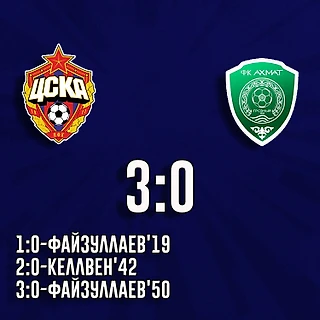 ЦСКА победил &#171;Ахмат&#187; со счётом 3:0