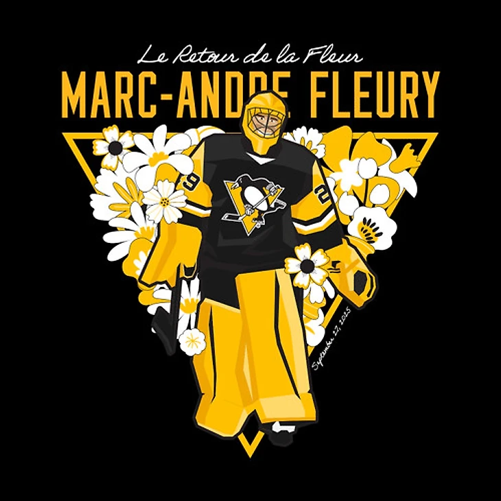 Pittsburgh Penguins Marc-André Fleury 2025-26 Preseason Game Commemorative T-Shirt