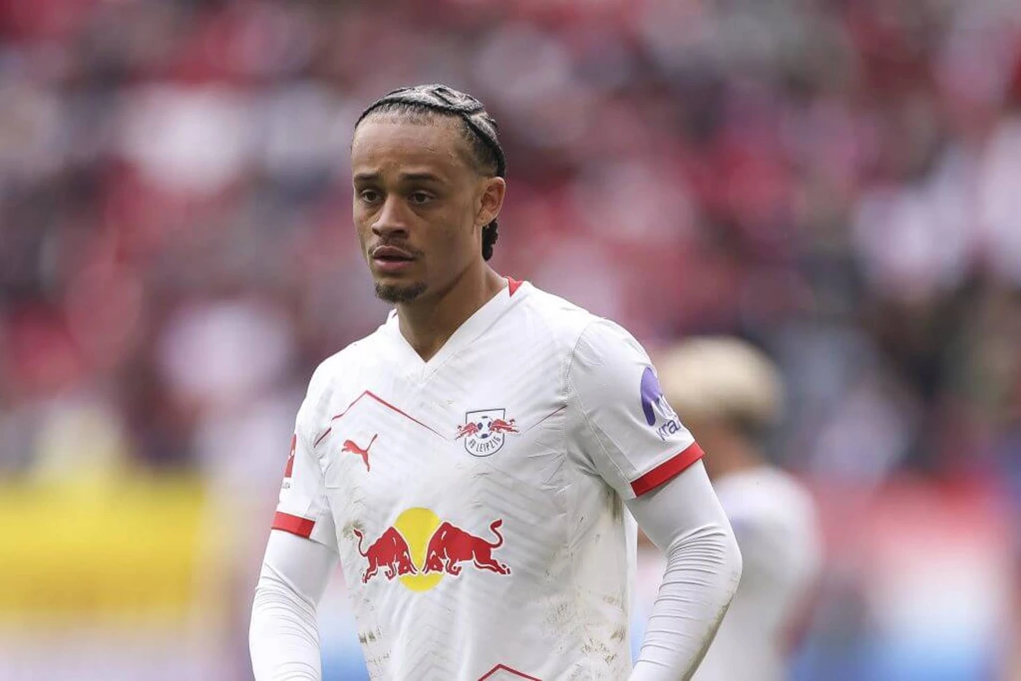 LEIPZIG, GERMANY - MAY 17: Xavi Simons of RB Leipzig looks on during the Bundesliga match between RB Leipzig and VfB Stuttgart at Red Bull Arena on May 17, 2025 in Leipzig, Germany. (Photo by Maja Hitij/Getty Images)