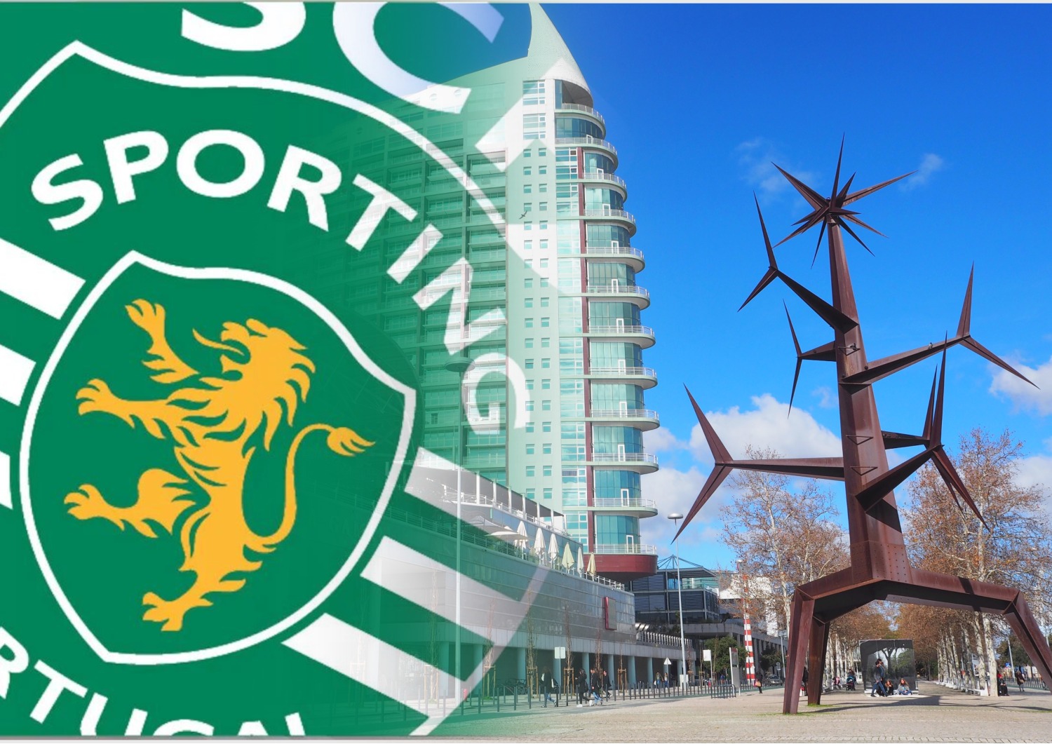 Прогулка туриста в черно-белой футболке: «Спортинг»