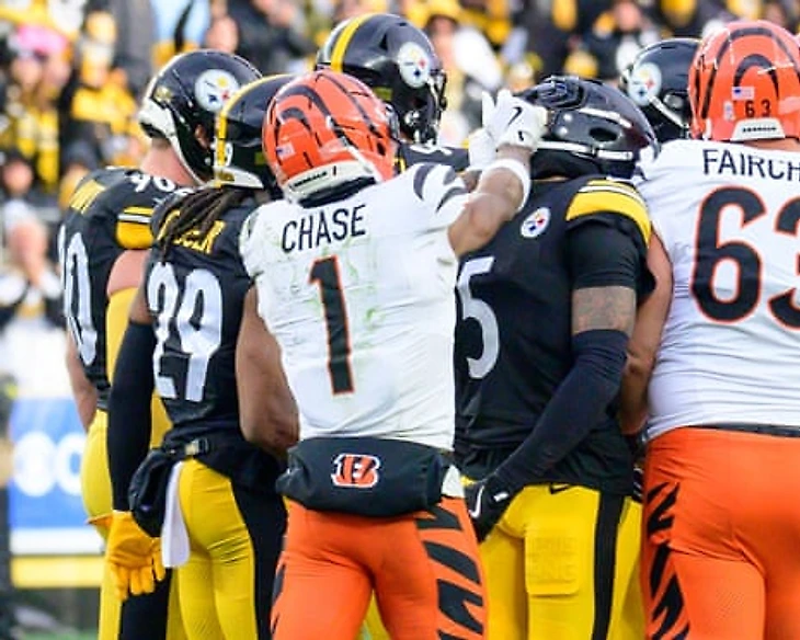 Bengals' Chase banned and will miss out on $448,333 in pay for spitting on Jalen Ramsey | NFL | The Guardian