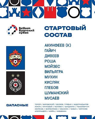 Стартовый состав на матч с «Партизаном»