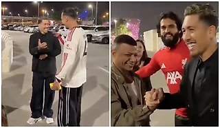 «Месси?» Двойники футболистов встретились с Фирмино – ему понравилось