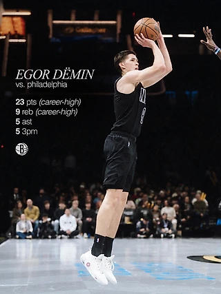 Егор Дёмин vs Филадельфия — матч, после которого игроки «Бруклина» Майкл Портер-jr и Кэм Томас будут с ним считаться!