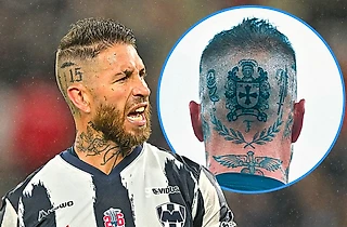 Новая тату Серхио Рамоса – на затылке! Это инициалы родителей и средневековый рыцарь 🔥