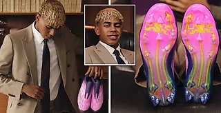 Ямаль представил новые бутсы Adidas со своим логотипом: с его именем на подошве 🔥