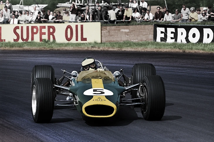 Colorisé cette photo de Jim Clark au Grand Prix de Grande-Bretagne 1967 : r/formula1