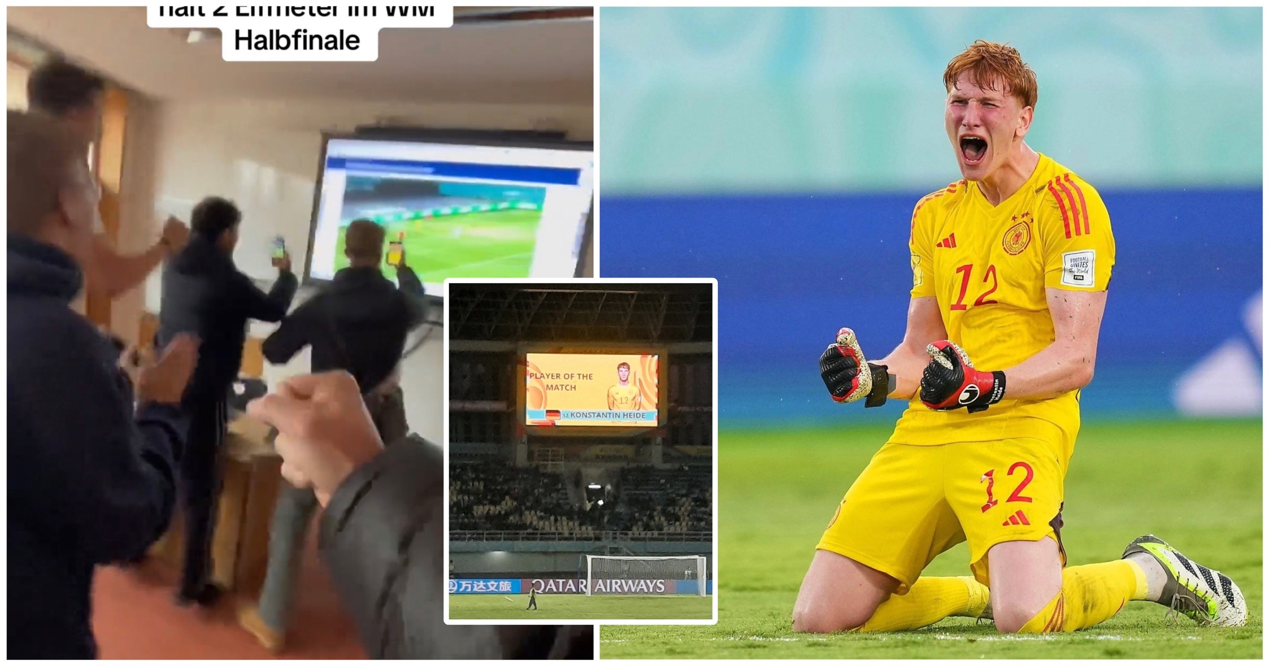 🎥 Голкипер Германии U-17 пропустил школу, чтобы затащить команду в финал ЧМ. За его сейвами в матче с Аргентиной следили одноклассники