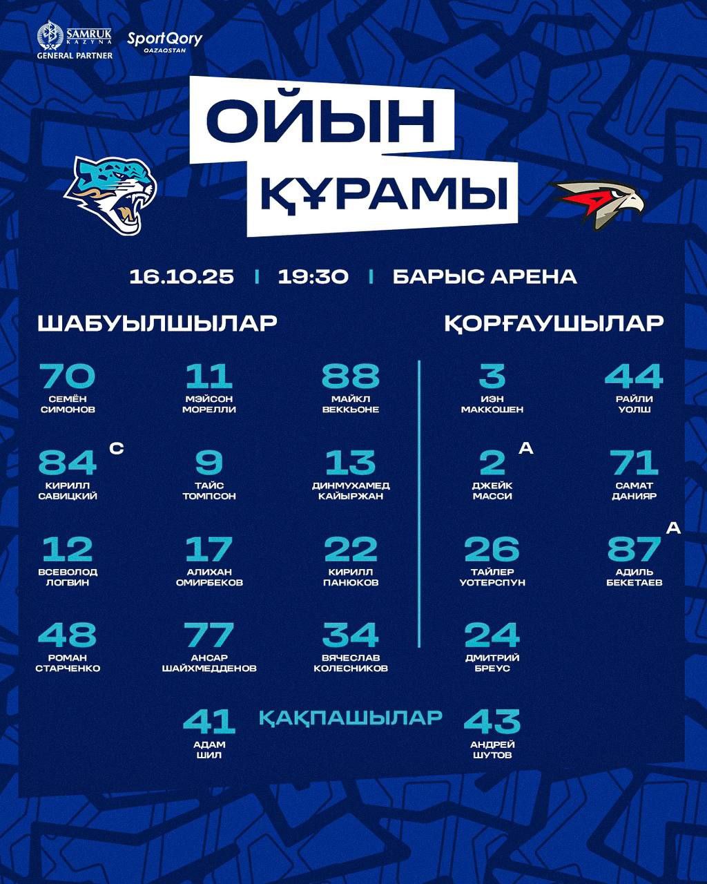 Барыс, КХЛ, Авангард