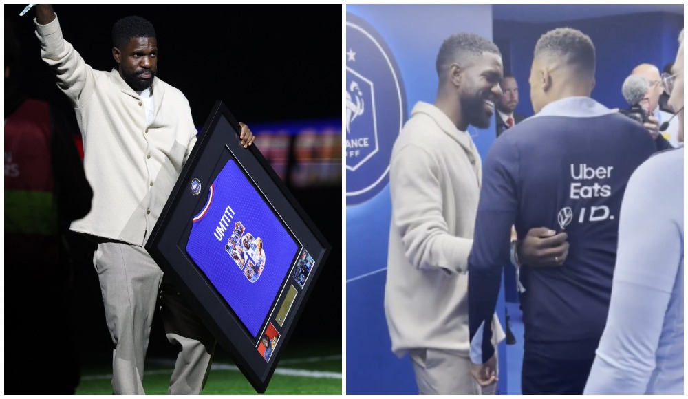 Умтити получил от сборной Франции специальную награду. А как его рады видеть бывшие партнеры!