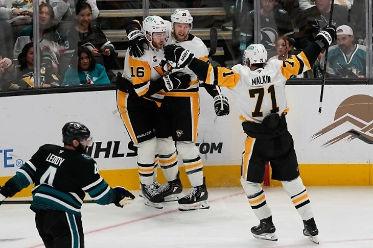 Sidney Crosby and Evgeni Malkin score, Tristan Jarry has 31 saves as Penguins beat Sharks 3-0 | AP News