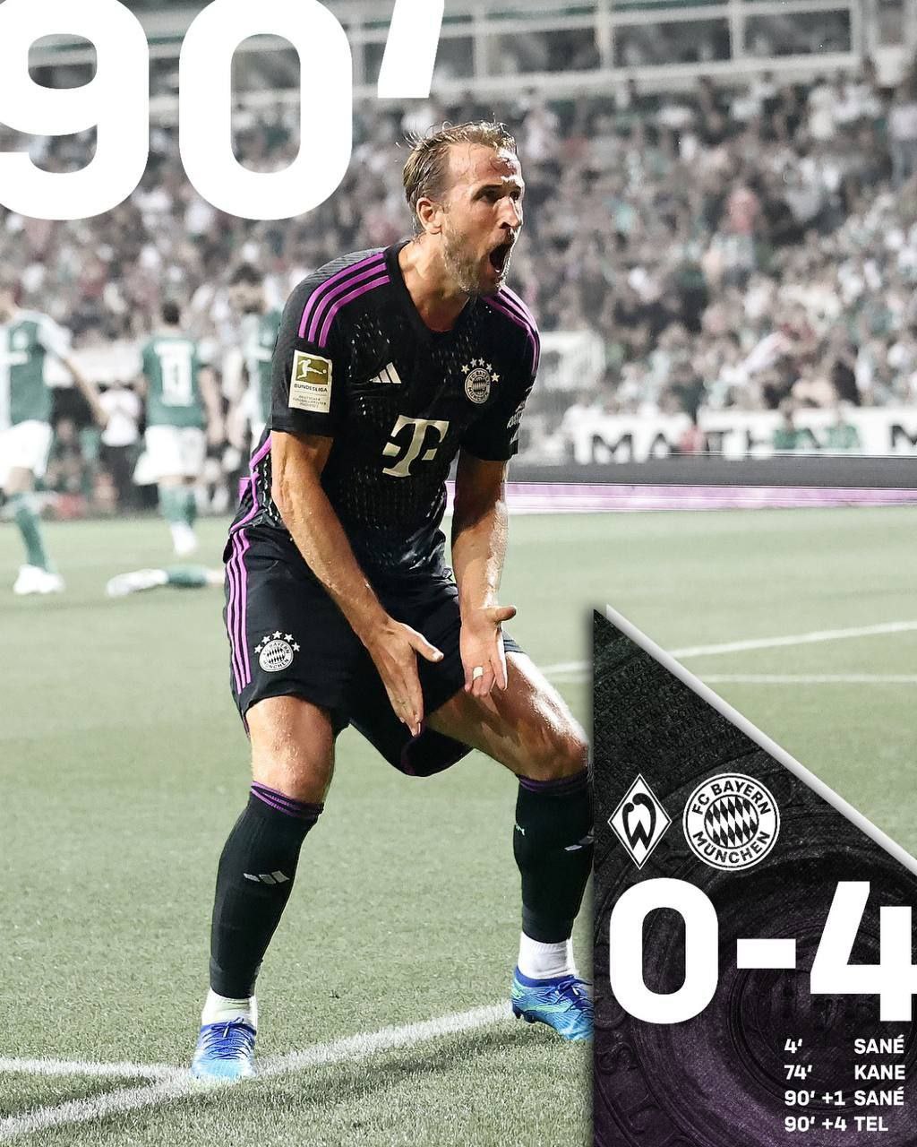 Кейн забивает в дебютном матче! «Вердер» - «Бавария» 0:4
