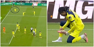 🎥 Судейский скандал из-за бутсы. Пока игрок «Тоттенхэма» возился с обувью, «Ньюкасл» забил