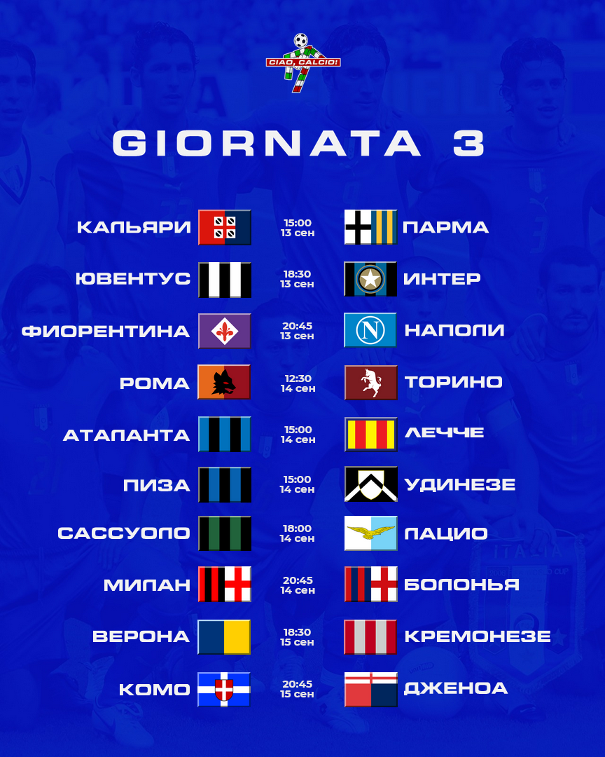 Превью 3-го тура Серии А: что нужно знать о «Derby d'Italia» и когда уже победит «Фиорентина»?