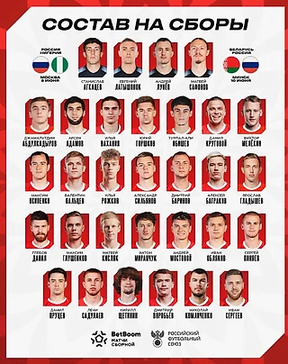 Итоговый состав сборной России на сборы!